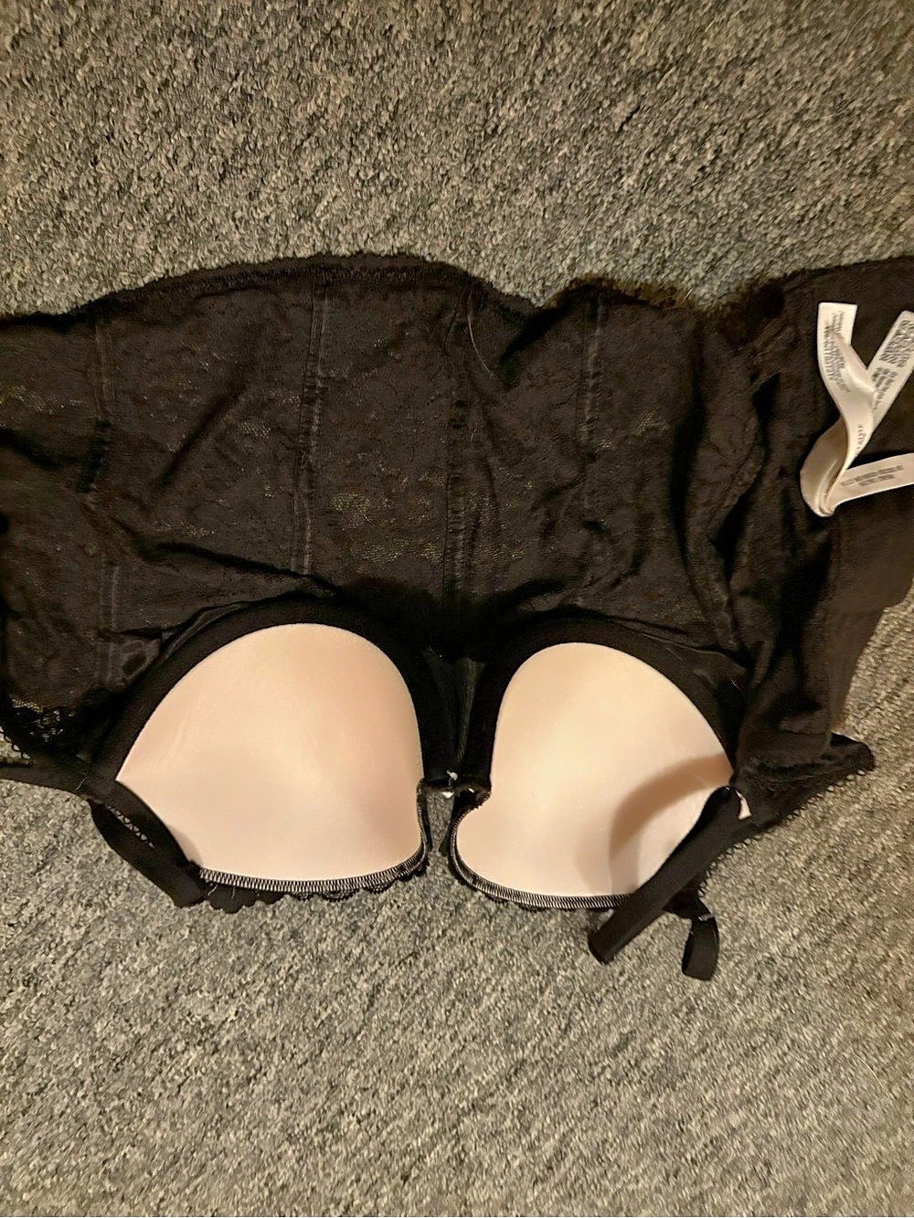 PINK Lace Bra in Black Size small Like New